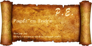Pagács Endre névjegykártya