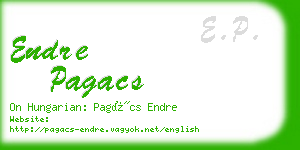 endre pagacs business card